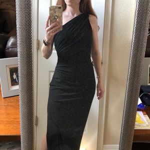 Sexy one shoulder black gown